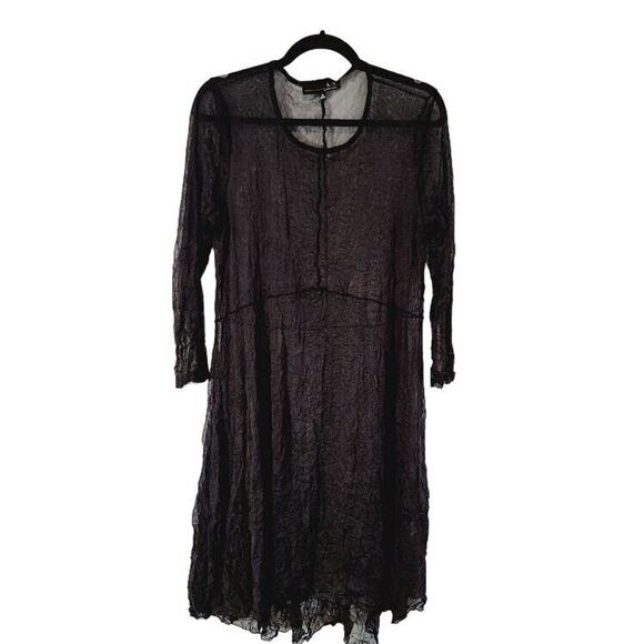 Liv‎ By Habitat Sheer Black Dress Pullover Women's Sz M Dark Academia Goth - Picture 4 of 12